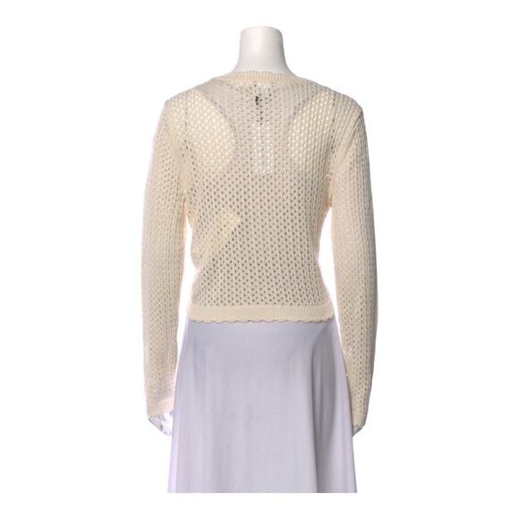 Nwt Christian Lacroix cream-colored open-knit crew neck sweater extra small - Picture 10 of 10